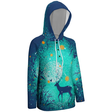 Women's Button Hooded Sweater