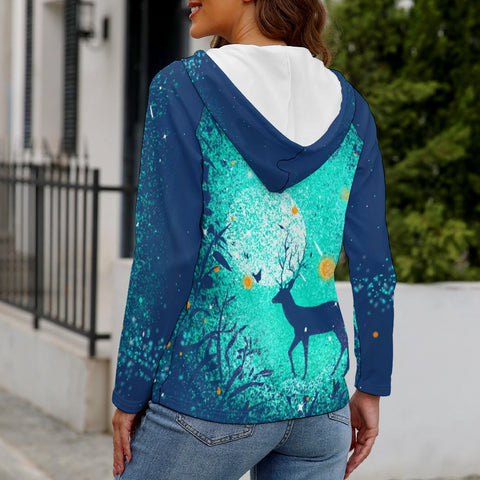 Women's Button Hooded Sweater